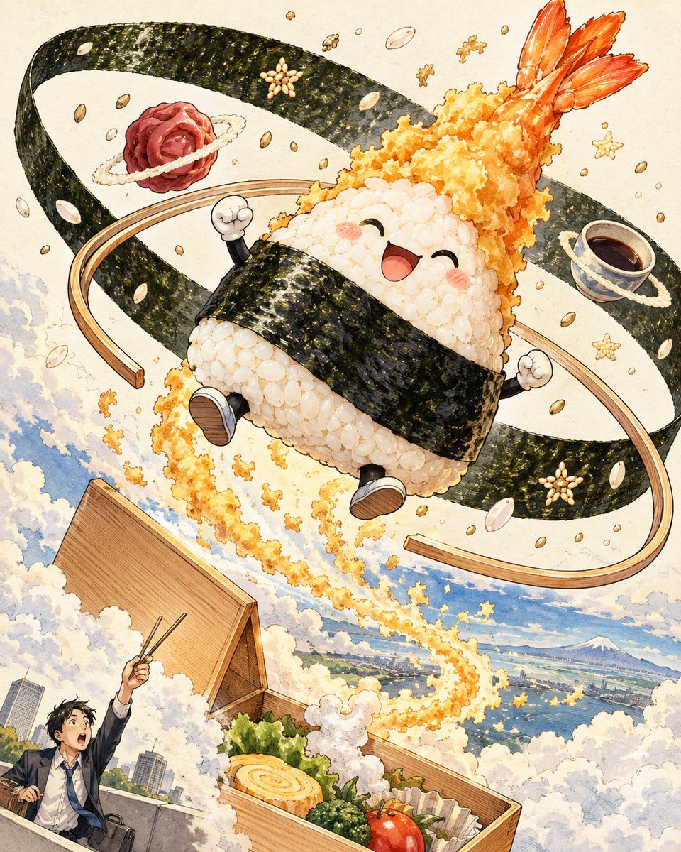 008ojisan's tweet photo. かぶりつけ、銀河

ビ天が飛び出して、ランチが宇宙規模に

#天むすの日 https://t.co/Q9DDm2K3Ck