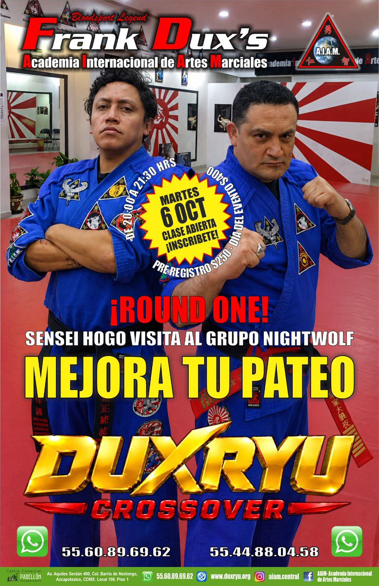 ECCLCRADIOSHOW's tweet photo. Grupo Nightwolf.
Hola a todos.
Mañana por la noche, en nuestro horario de clase tendremos la visita de Sensei Alejandro "Hogo" Díaz para impartir una clase especial de Pateo.
Les comparto el poster con toda la información.
Interesados, confirmar su asistencia. https://t.co/h96AwRsVBP