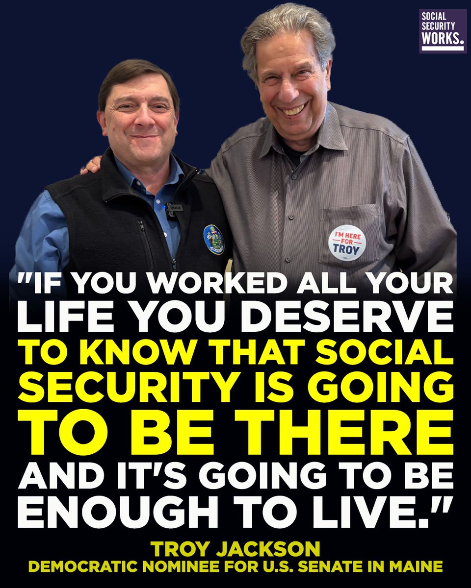 SSWorks's tweet photo. Social Security is a promise that you can continue to live with dignity after you retire, become disabled, or lose a family breadwinner.

We need to elect people to Congress who are determined to keep that promise.

@TroyJackson207 https://t.co/0TxODIMMBF