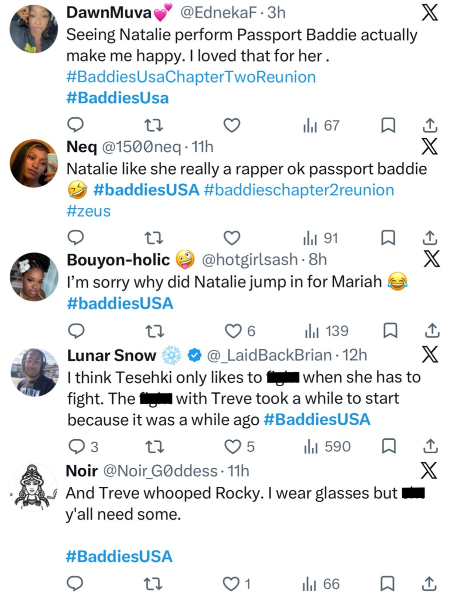 The_ZeusNetwork's tweet photo. π₯ The PREMIERE of the #BaddiesUSAChapterTWOReunion hit #3 TRENDING with #Rollie, @iambiglex__, #Tesehki, #Treve, #Ivori, @PVDBIGGIE , @MariahLynBoss , #CirocGalore AND #BaddiesUSAChapterThree last night!! ππΎ Swipe ππΎ to see the FAN REACTIONS & sound OFF with your thoughts!!ππΎ https://t.co/PpKfHxXYPn