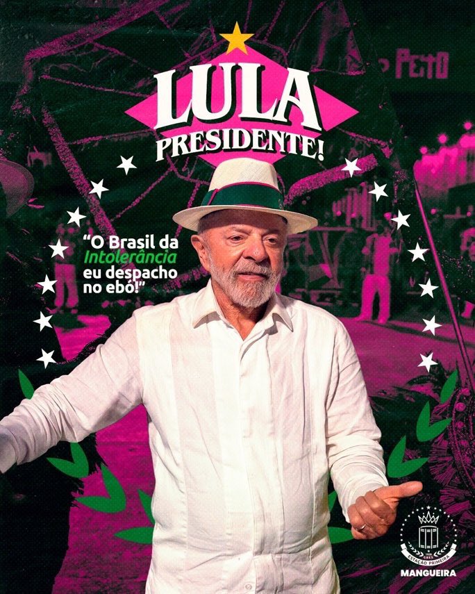 barrracao's tweet photo. 🚨 VEJA: Mangueira e Maricá foram as únicas escolas que se posicionaram claramente a favor da reeleição do Presidente Lula nas eleições do 1° turno de 2026. https://t.co/5TvHo1dVrU