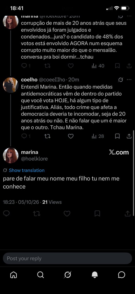 coeeIIho's tweet photo. A Marina, que vota pela democracia e julga caráter por voto, não me parece muito democrática… https://t.co/fbNuGJJcZn