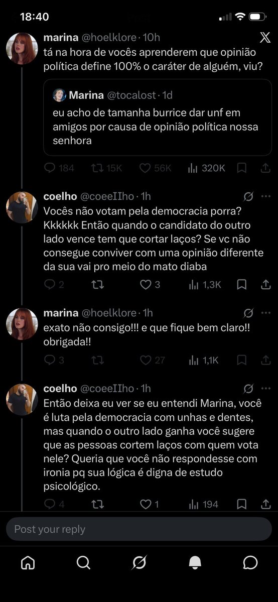 coeeIIho's tweet photo. A Marina, que vota pela democracia e julga caráter por voto, não me parece muito democrática… https://t.co/fbNuGJJcZn