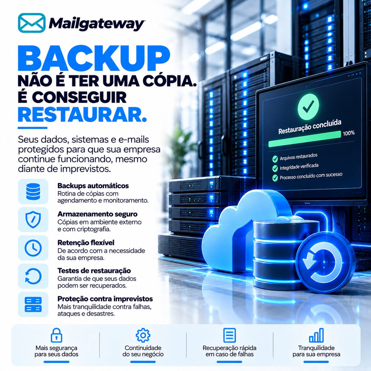 MailgatewayIT's tweet photo. Sua empresa tem backup. Mas você já testou a restauração?

#Backup #BackupEmpresarial #SegurancaDaInformacao #DisasterRecovery #InfraestruturaTI #ProtecaoDeDados #Ransomware #Servidor #Linux #TIParaEmpresas #SegurancaDigital #Mailgateway https://t.co/NDJzT3hucv