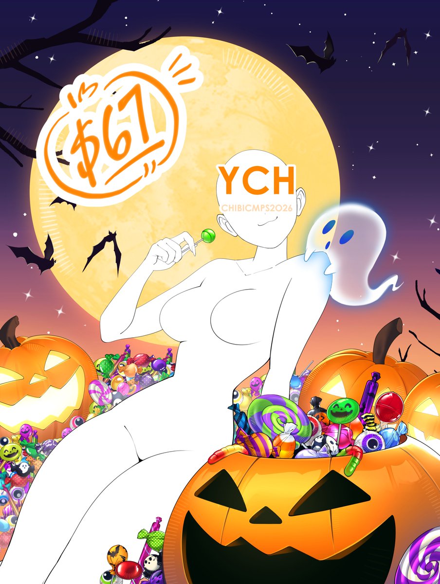 Chibicmps's tweet photo. Halloween YCH for 67 usd👻available until october 25th! 🎃🦇 https://t.co/i6M6IGQ5eP