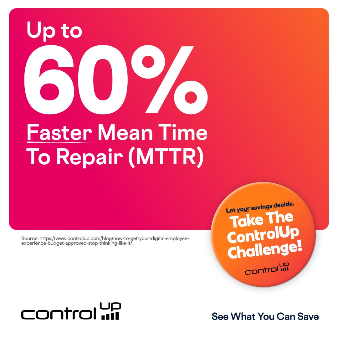 ControlUp's tweet photo. What could faster resolution mean for your IT operations?

Take the ControlUp Challenge and uncover the opportunity in your own environment. https://t.co/wShJ9ttK4y https://t.co/30pqNu4vUA