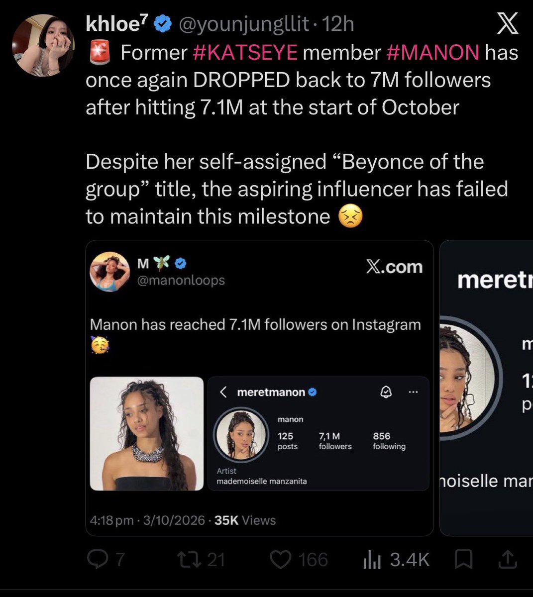 manonpearls's tweet photo. 4 tweets about manon in less than a week … anything for that hit tweet (they not even hitting #tank) https://t.co/IztVUkWqlb