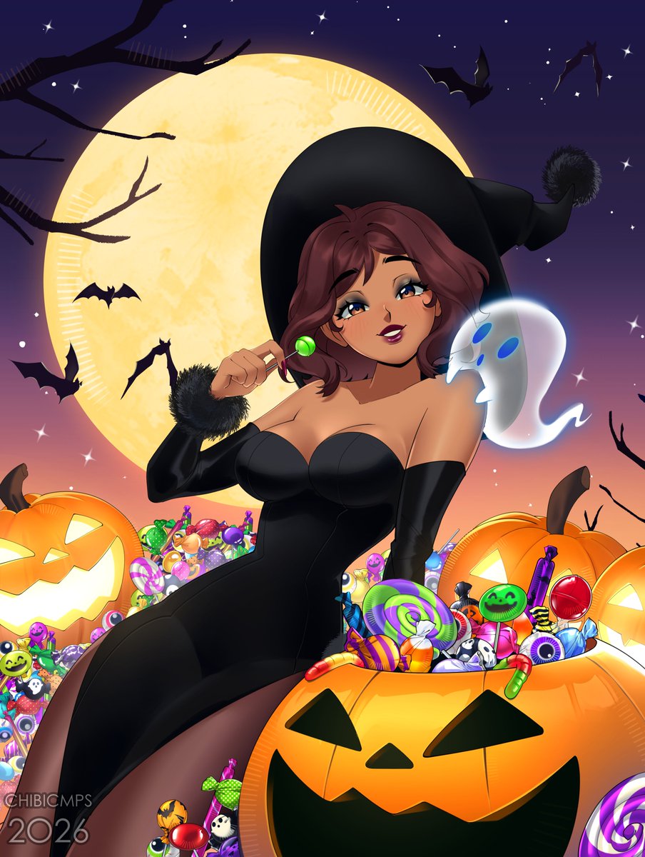 Chibicmps's tweet photo. Halloween YCH for 67 usd👻available until october 25th! 🎃🦇 https://t.co/i6M6IGQ5eP
