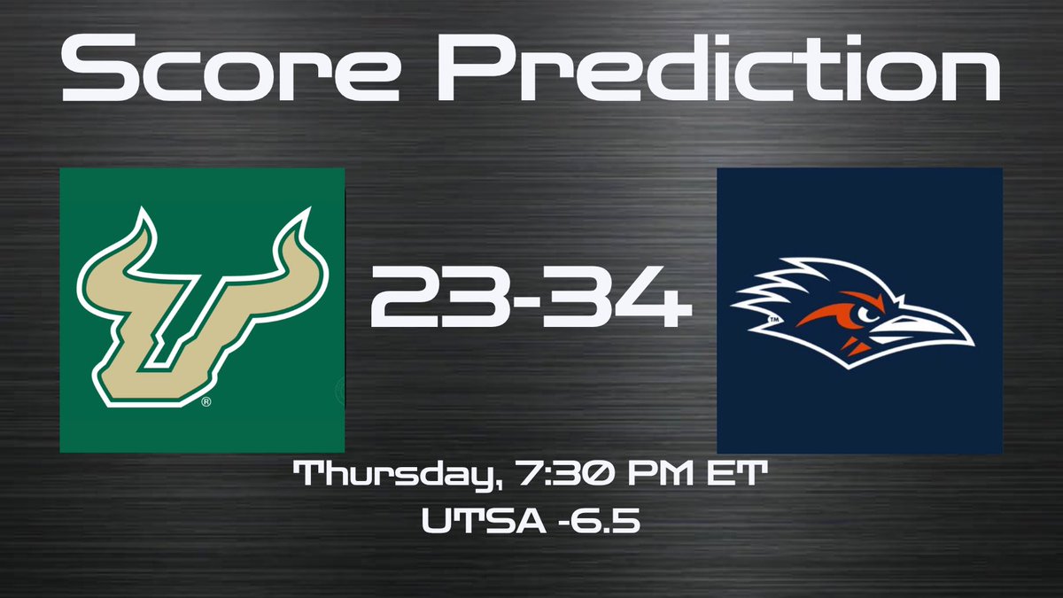 CollegeFBonX's tweet photo. Score Prediction

USF vs UTSA https://t.co/eVHtWrHoXv