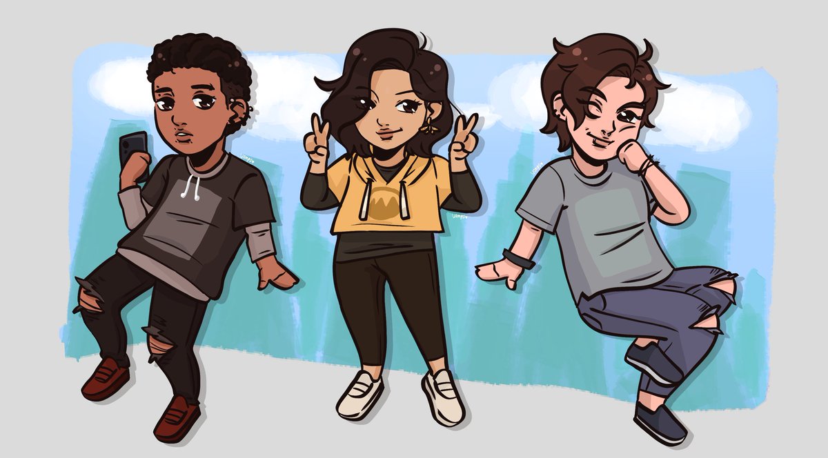 vamprnce's tweet photo. my trio... I've missed them so... I'm always in the mood for tq during the spooky month ngl despite it being set in summer lol 
#thequarry https://t.co/bc8jXkuOA2