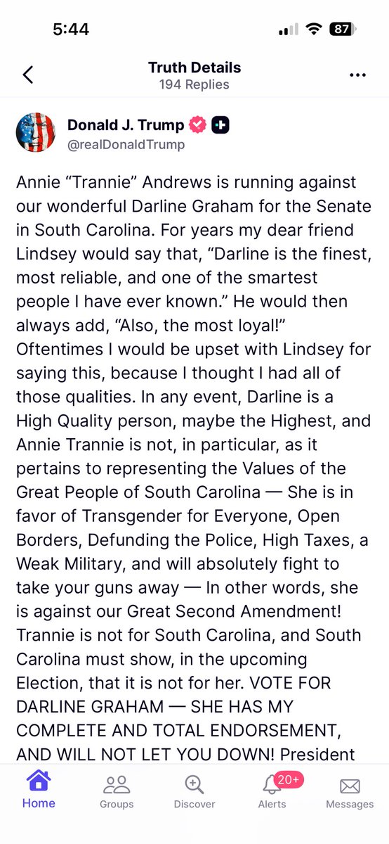 GarrettHaake's tweet photo. Hard to imagine any other president attacking a political opponent with a slur like “trannie” without launching a significant scandal. https://t.co/IAk2kK5EV6