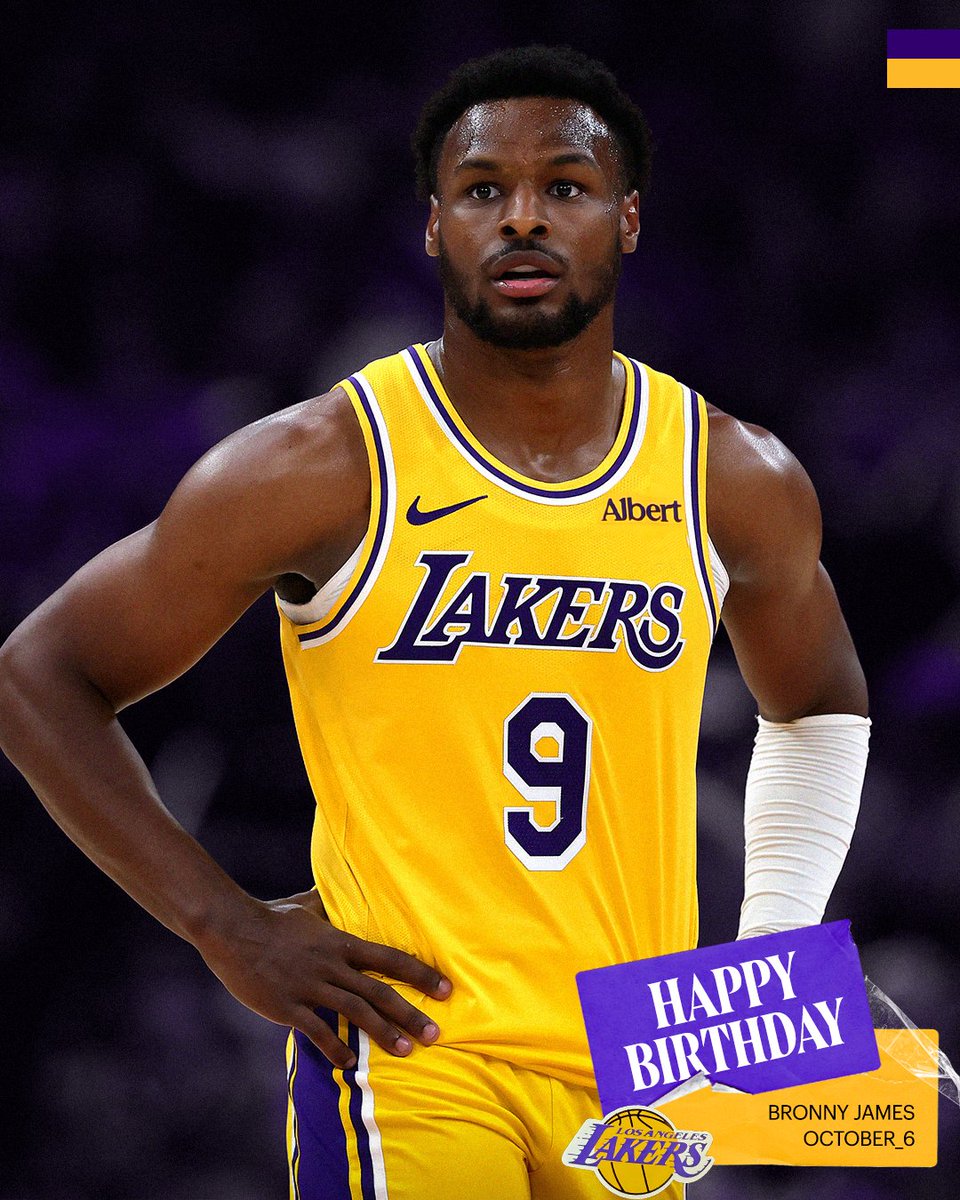 Lakers's tweet photo. Happy Birthday, Bronny! https://t.co/xo5MpNDzPi