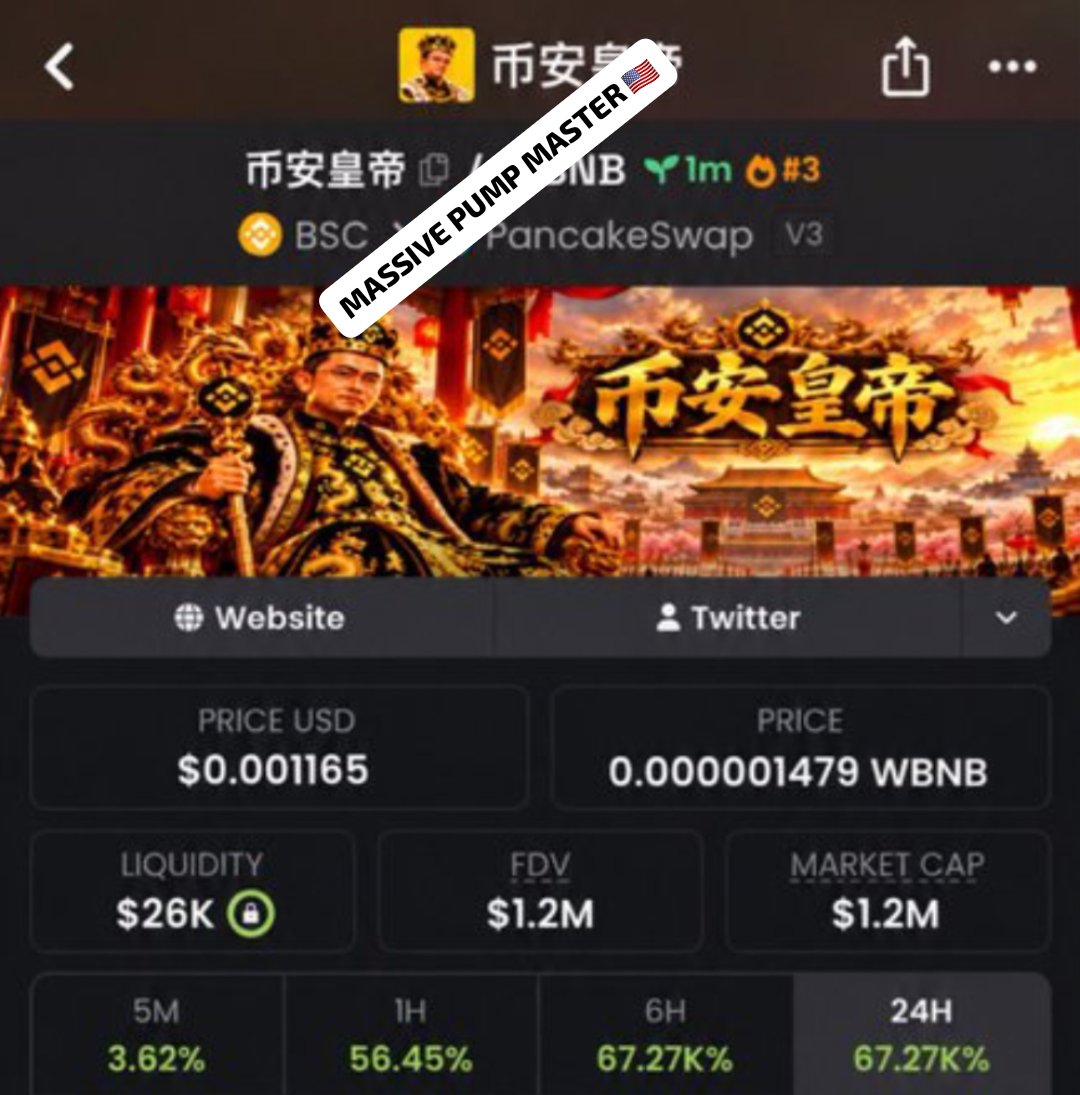Massivepumpmast's tweet photo. #币安皇帝 was called in my private group at around a $1.2M mcap — now sitting around $12.8M. 🔥📈
That’s a major move from the early setup. 💯
Follow me and join the TG + Discord to stay updated on upcoming setups, calls, and market opportunities. 🚀

CA: 0x8819581bD88352BF4F9cD377B3BddeE35c46f2cc
#Crypto #Trading