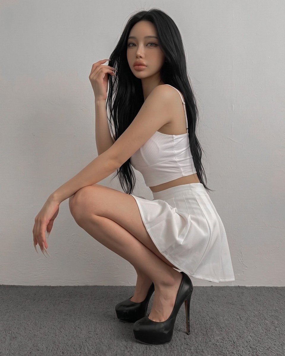 toohotdoll's tweet photo. White top, white skirt… and of course I had to add 5.5 inch pumps. 🤍🖤👠
I don’t think this look would feel complete without heels this high. https://t.co/Vwd54STN4f