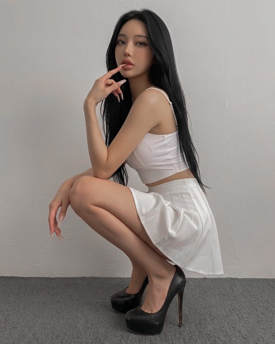 toohotdoll's tweet photo. White top, white skirt… and of course I had to add 5.5 inch pumps. 🤍🖤👠
I don’t think this look would feel complete without heels this high. https://t.co/Vwd54STN4f