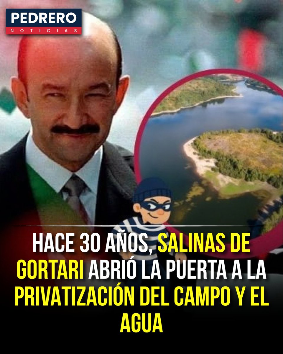 YosoyPedrero's tweet photo. 🚨 OJO: HACE 30 AÑOS, SALINAS DE GORTARI ABRIÓ LA PUERTA A LA PRIVATIZACIÓN DEL CAMPO Y EL AGUA

Durante el gobierno de Carlos Salinas de Gortari, en 1992, se modificó el artículo 27 constitucional, una reforma que transformó el régimen de propiedad ejidal en México y puso fin al reparto agrario.

La reforma permitió que los ejidatarios pudieran otorgar el dominio pleno sobre sus parcelas y transmitir sus derechos, abriendo la posibilidad de que tierras ejidales pasaran al mercado bajo determinadas condiciones. La nueva Ley Agraria entró en vigor ese mismo año.

Ese mismo 1992 también se expidió la Ley de Aguas Nacionales, que sustituyó el marco legal anterior y estableció un sistema de concesiones y un Registro Público de Derechos de Agua. El propio Instituto Mexicano de Tecnología del Agua señala que este modelo incrementó la participación privada y favoreció la mercantilización de los derechos de uso del agua.

Las reformas fueron presentadas por el gobierno salinista como una estrategia para modernizar el campo, atraer inversión y dar mayor certidumbre a los productores. Sin embargo, organizaciones campesinas y distintos estudios las han señalado como el inicio de un proceso de debilitamiento de la propiedad social y de apertura a la privatización de tierras y recursos.