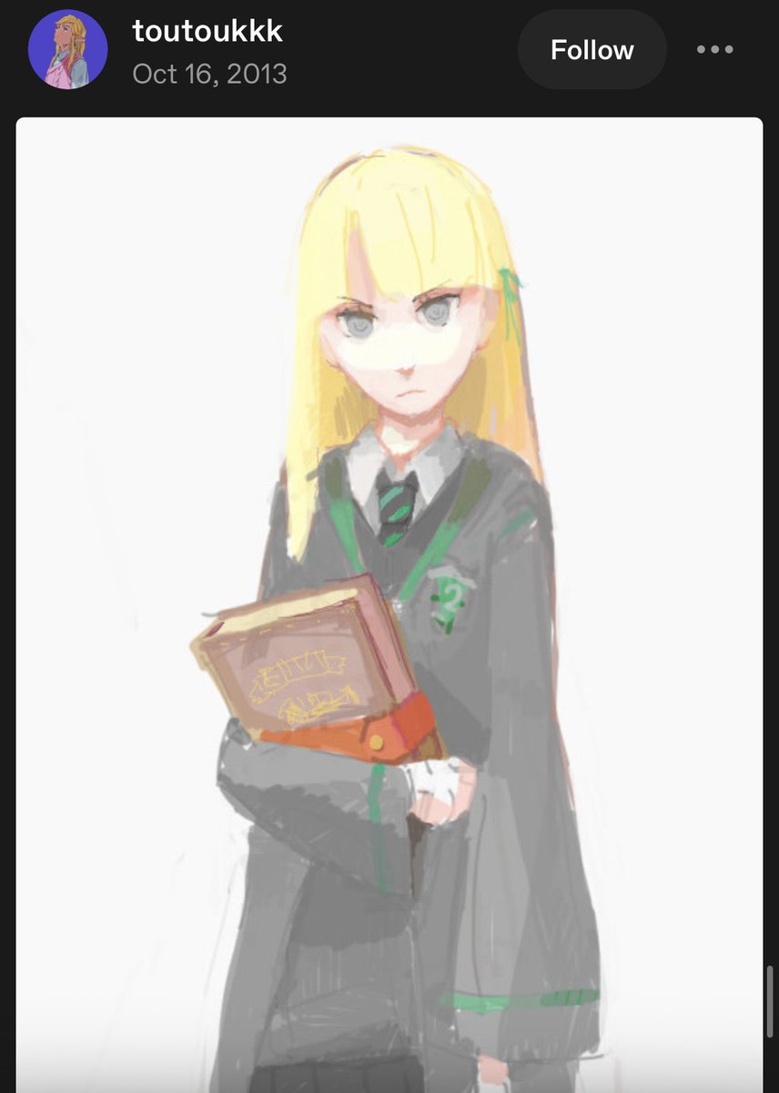 Papa_Ph0's tweet photo. This may be the first instance of Malfoid art, back then it was known as fem!draco, traced all the way back in 2013 on Tumblr. https://t.co/0MrjXbmuJz