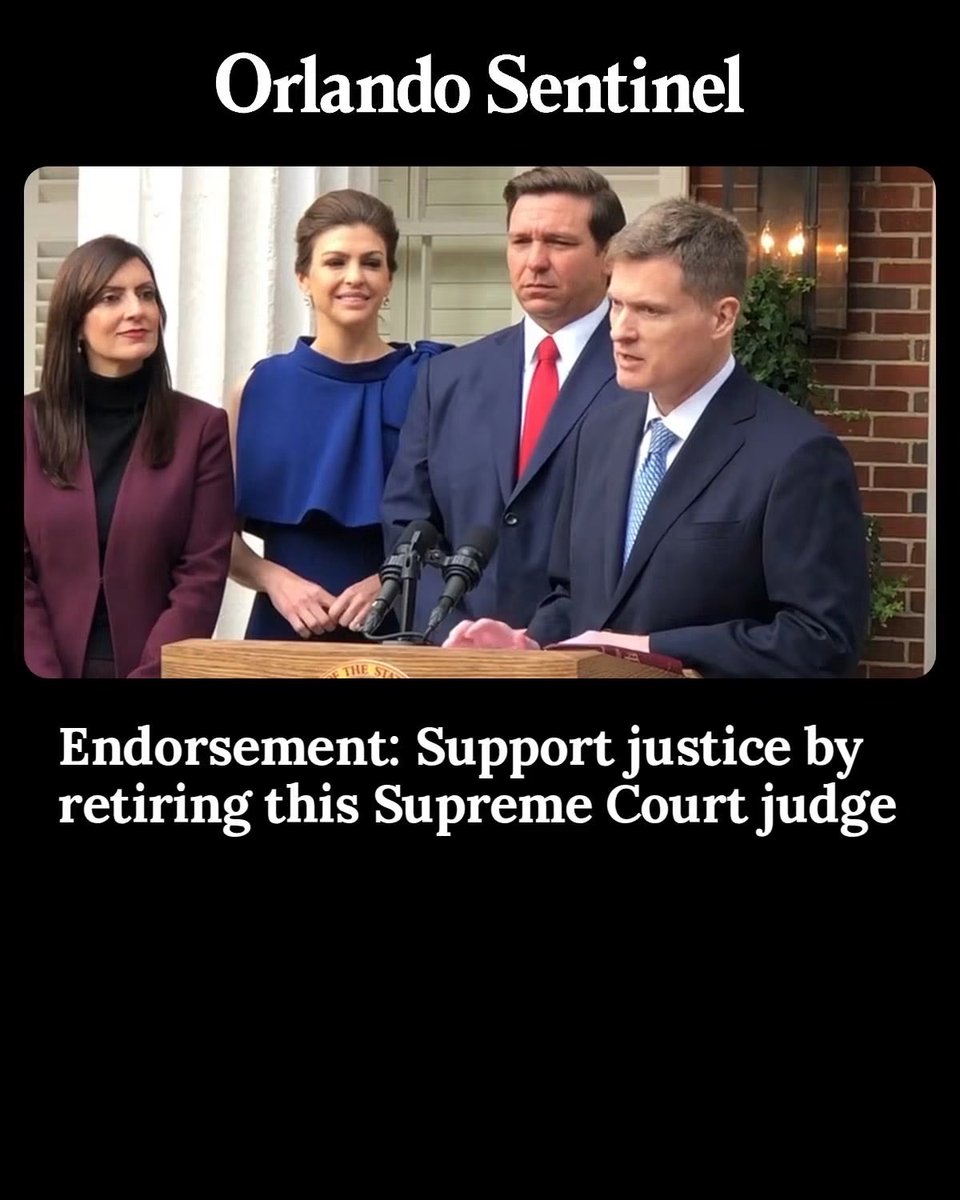 Cathy2NotToday's tweet photo. 👁️IMPORTANT FLORIDA VOTERS

THE GUY BEHIND DeSantis gerrymandered maps and denying Florida women reproductive rights 

VOTE NO on his retention!

“Only one state Supreme Court justice is up for a vote in November. Removing Justice Carlos Muñiz, perhaps the court’s most nakedly political member, would send a message to his colleagues”