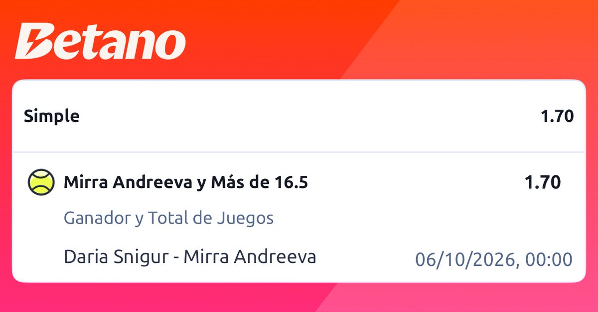 TenisHcapPro's tweet photo. 🎾 Parrilla de Apuestas | #TenisHandicapPro
🇷🇺 D. Snigur vs. 🇷🇺 M. Andreeva👉 Mirra Andreeva y Más de 16.5 juegos (Cuota: 1.70)
Análisis: Huimos de la cuota basura del triunfo simple de la rusa. Combinamos su superioridad con un umbral de juegos ideal para exprimir el tenis plano e incómodo de Snigur, cubriéndonos además de los habituales baches mentales de Andreeva en pista. ¡A cobrar con inteligencia! 💰🔥