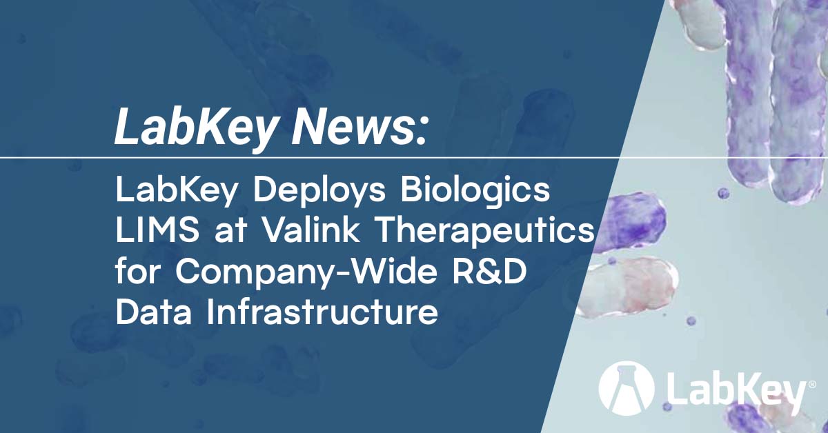 LabKey's tweet photo. One value-add of Valink Therapeutics' setup: ELNs for documentation, sign-off, and audit trail coverage. That's company-wide R&amp;D infrastructure on one platform. Bernard Lee, LabKey PM, calls it exactly what Biologics LIMS is built for. https://t.co/TSaup6sgbo https://t.co/2E67lRnkGr