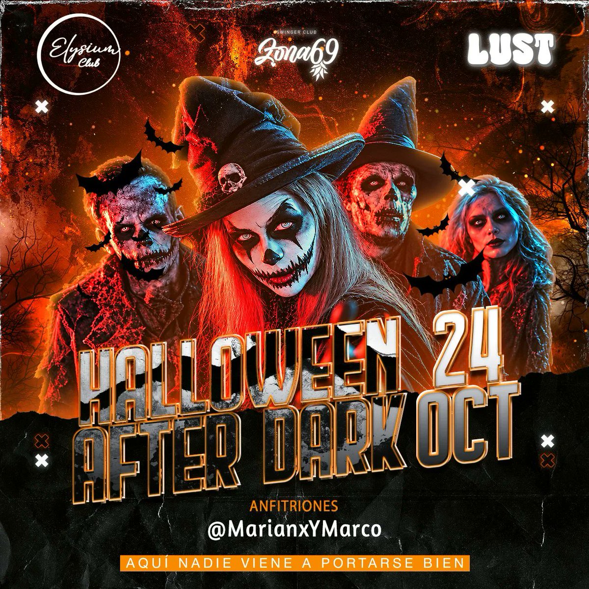 Lust923799's tweet photo. Zona69 x Elysium Club se juntan este 24 de octubre en Querétaro para un Halloween que empieza al mediodía y termina donde tú decidas. $1,000 MXN. 🎃 @zona69sw https://t.co/UDuoSKTW37 https://t.co/cUjmuMpSMN