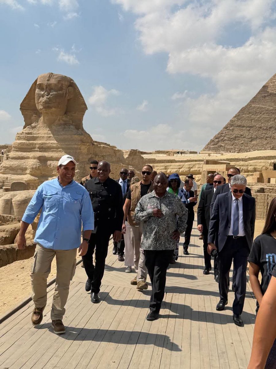 SISEGY's tweet photo. South African President Cyril Ramaphosa visited the Grand Egyptian Museum (GEM) on Monday, where he was received by Minister of Tourism and Antiquities Sherif Fathy. https://t.co/Px9AV4jQ2K
