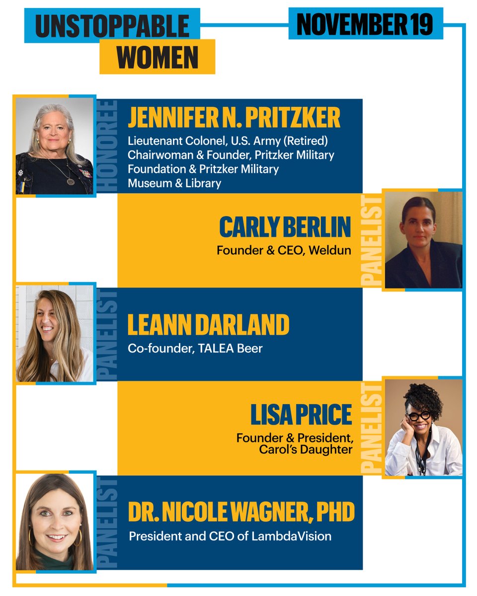 IntrepidMuseum's tweet photo. Unstoppable Women is BACK, and we've got an exciting lineup of panelists and a special honoree! ✨ 

This year's event will focus on women-led startups and spotlight innovative female entrepreneurs who are transforming industries and shaping the future.

🗓️ Thursday, November 19
📍 Intrepid Museum, NYC
🎟️ https://t.co/rUPcKPYXLI