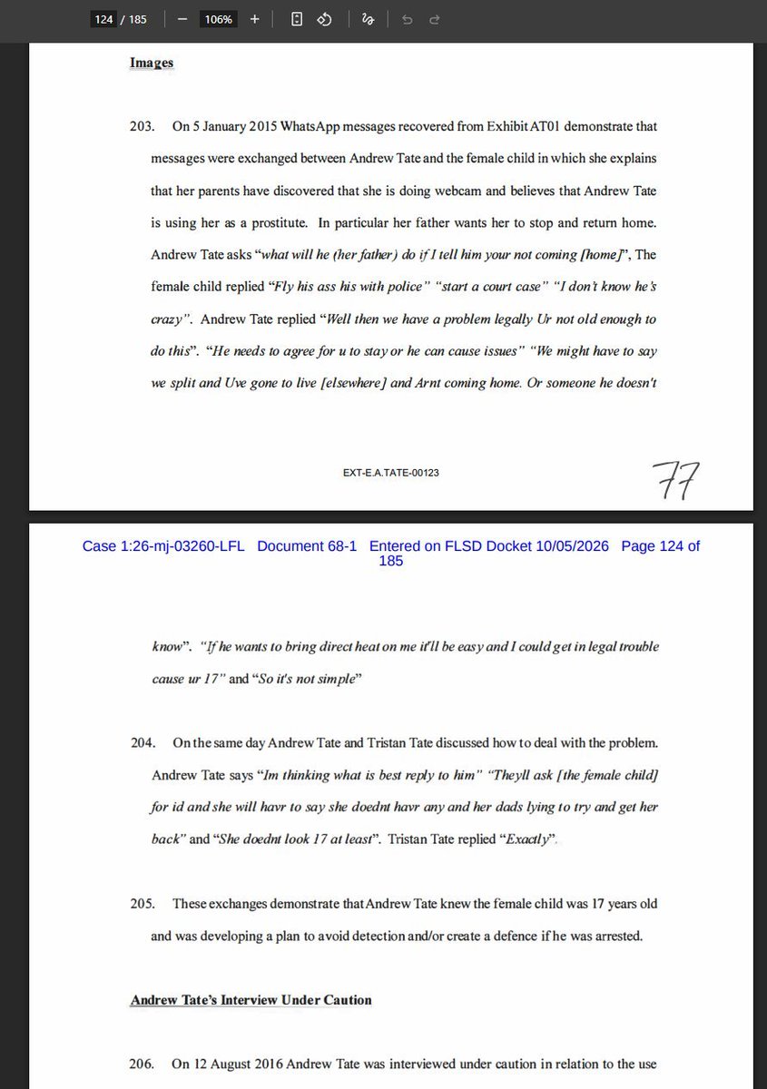 lobsterlooker's tweet photo. 🚨ANDREW TATE: 
"WE HAVE A PROBLEM LEGALLY UR NOT OLD ENOUGH TO DO THIS" 
"I COULD GET IN LEGAL TROUBLE CAUSE UR 17" 
"SHE DOESN'T LOOK 17 AT LEAST" https://t.co/rzQcrIGF3V