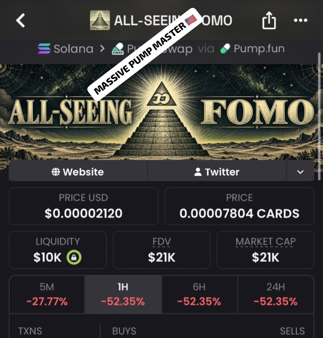 Massivepumpmast's tweet photo. $EYEFO was highlighted in my private group at around a $21K mcap — now sitting around $437K. 🔥📈
That’s a serious move from the level where it was first shared. 💯
Follow me and join the TG + Discord to stay updated on future setups, calls, and market opportunities. 🚀

CA: ExV2xwJRwoXQdLzaAaKZCWQZCTaFVDzhZMyq9Thxpump
#Crypto #Trading #Altcoins