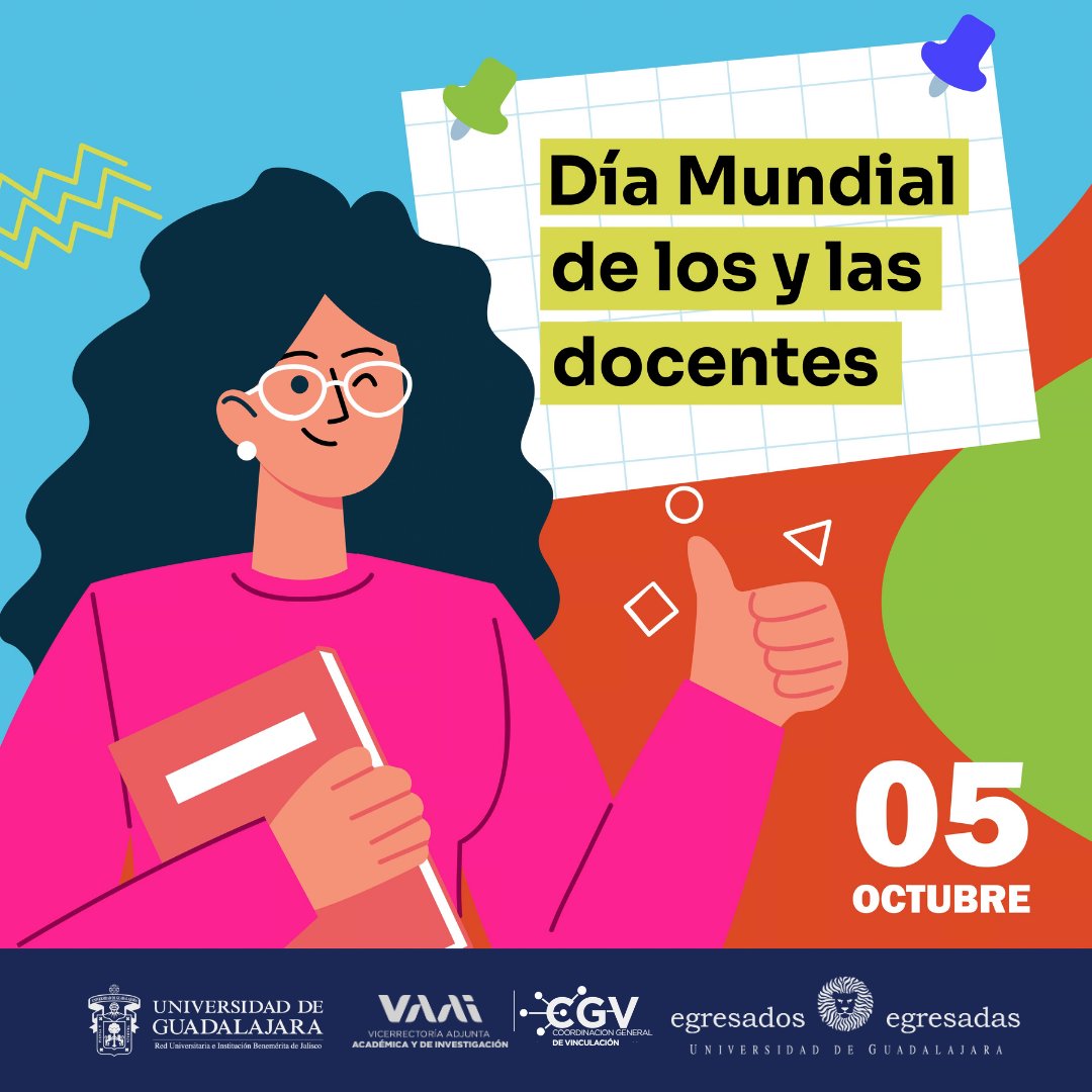 EgresadosyEXUDG's tweet photo. ¡Muchas felicidades a todas las y los docentes en su día, especialmente a quienes son egresadas y egresados UdeG!

#OrgulloUdeG

@Cgv_udeg https://t.co/AwTuJazOZo