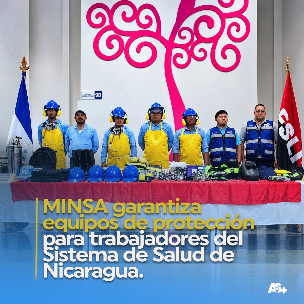 AdelanteSiempr_'s tweet photo. 🦺🏥 El Ministerio de Salud (MINSA) fortalece la protección de los trabajadores del sistema de Salud Pública de Nicaragua 🇳🇮El MINSA realizó la entrega de equipos de protección personal 🥽🧤👷‍♂️ para garantizar condiciones más seguras durante las labores diarias. https://t.co/AqhhZebs5B