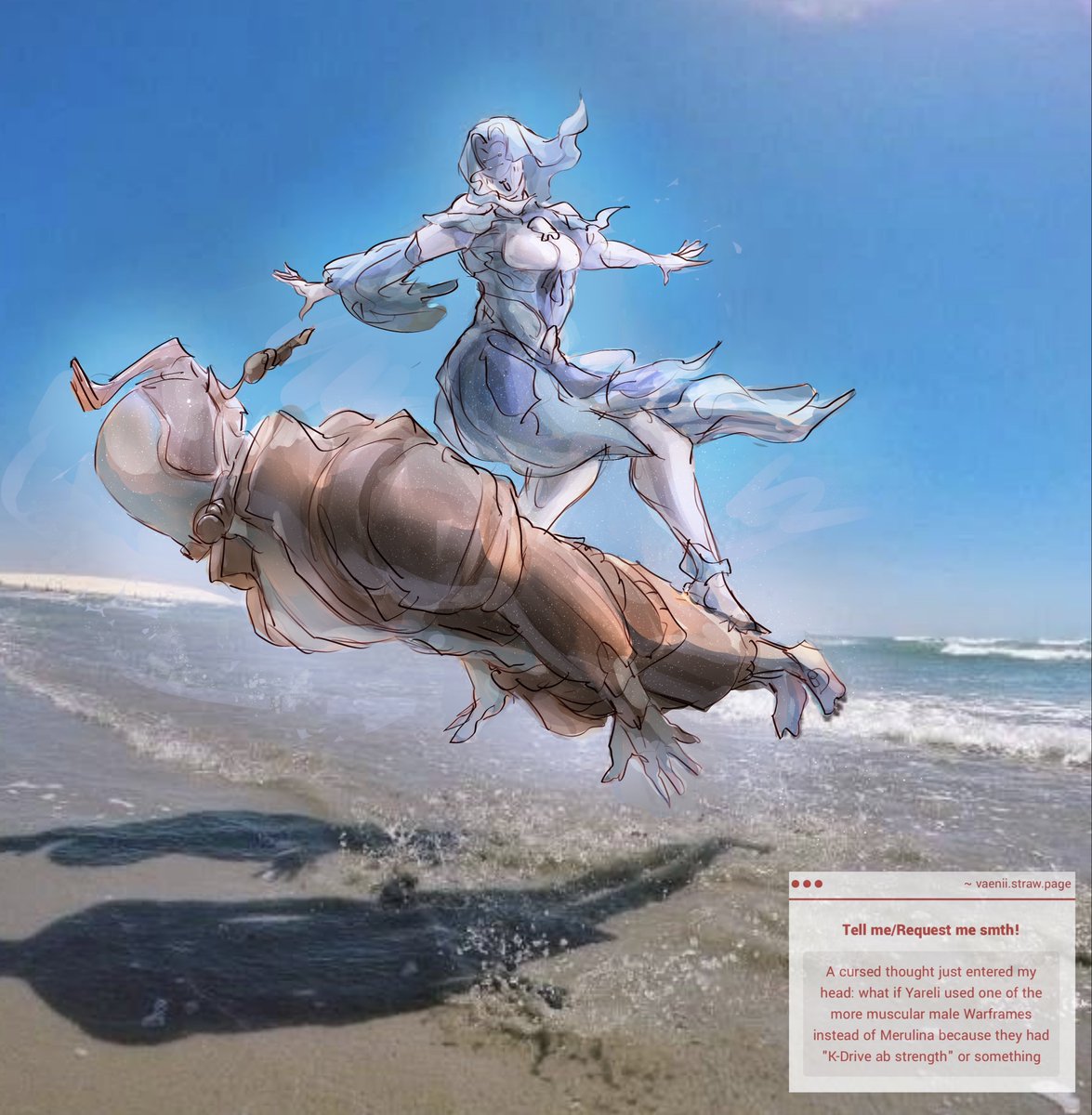 Akylloz's tweet photo. Whenever she’d go to the beach, she’d always ask if Nezha can bring vauban for this exact reason https://t.co/Qygjt4BZlG