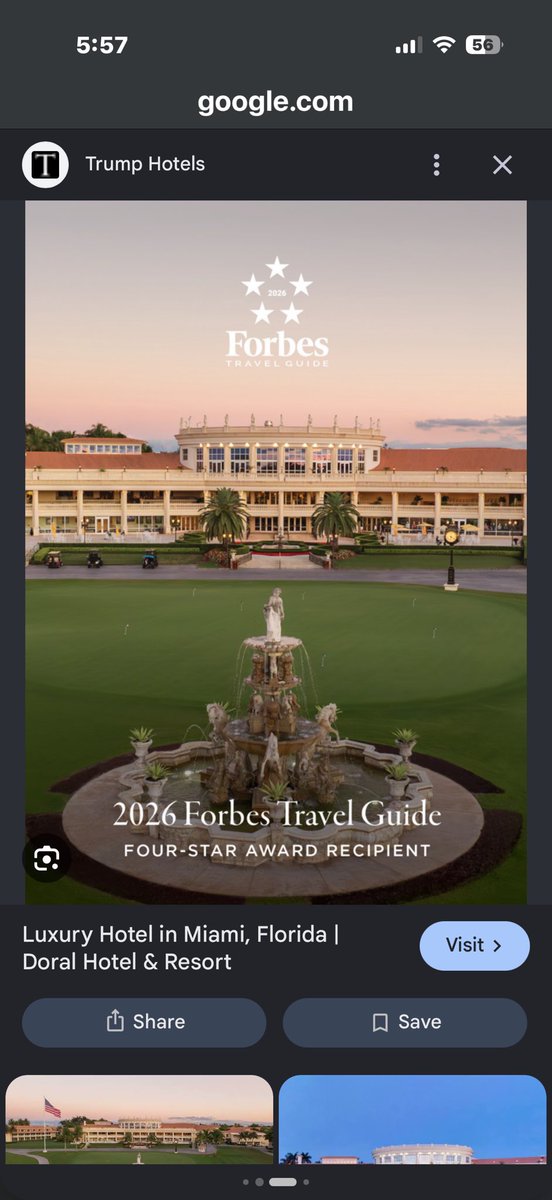 MusicGuy8881's tweet photo. @ginamilan_ I think the Trump Org used a teeth whitener on the facade. Of course the whiter pic is from Rump’s web site. This pic is from Forbes Travel. https://t.co/I5J9yOguu5