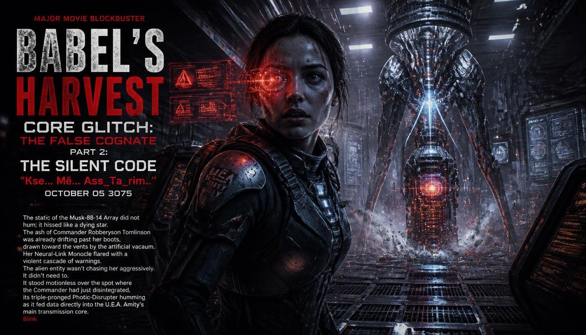 4quaOf's tweet photo. Babel's Harvest Core Glitch : L'épisode du faux ami – Épisode 3 : La chambre d'écho de la bonne volonté.
https://t.co/pC5CX5kjlU
#scifi #sciencefiction #série
#épisode #glitch #cyberpunk
#futur #espace
#science #thriller #aventure
#extraterrestres #contact https://t.co/PydmPJZwPA