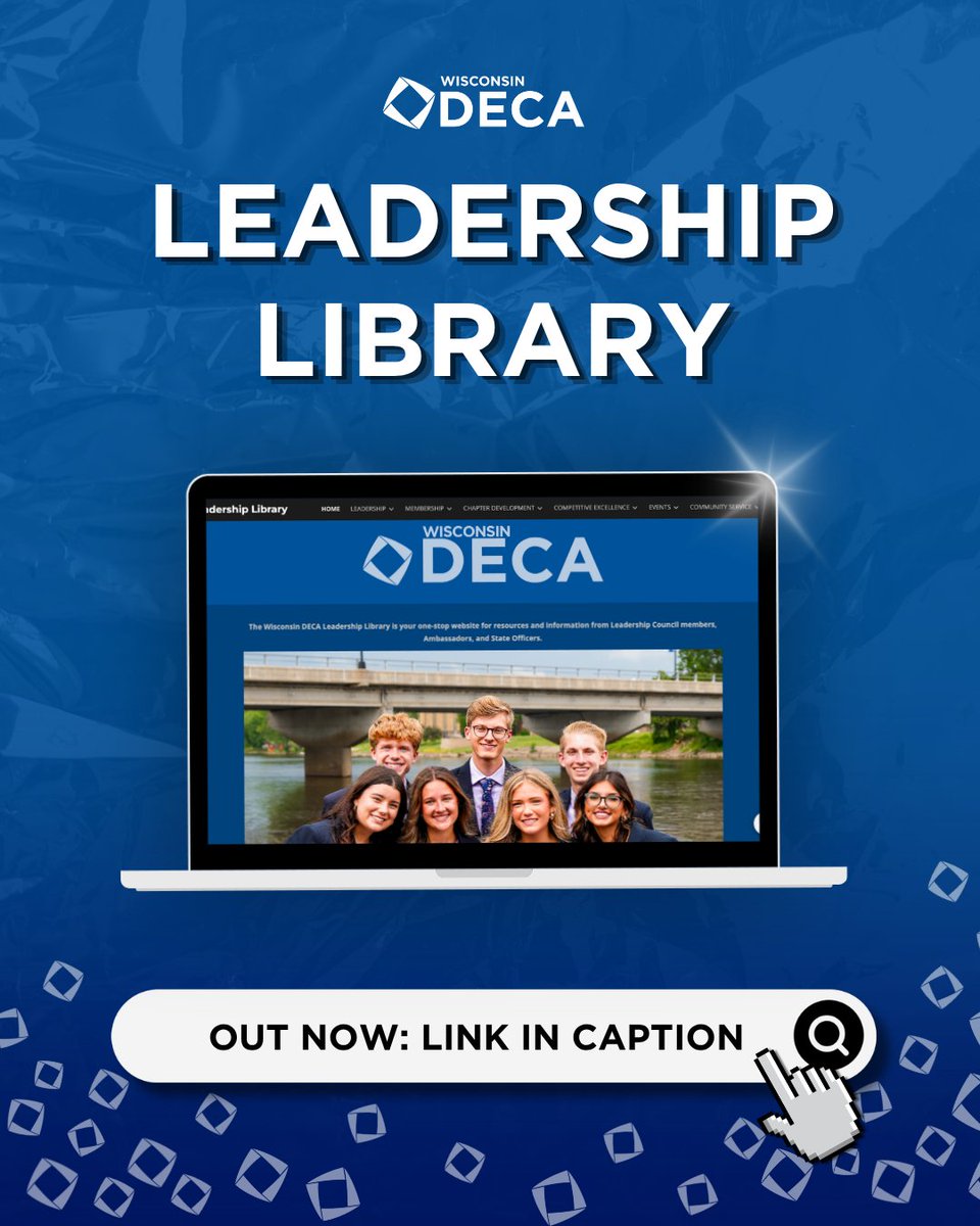 WI_DECA's tweet photo. The Wisconsin DECA Leadership Library is out NOW! 🔷🎉

Click here to visit the site: https://t.co/zUptP8lC6W

#wideca #leadershiplibrary #nextbigthing https://t.co/0ETLmmZ1EM