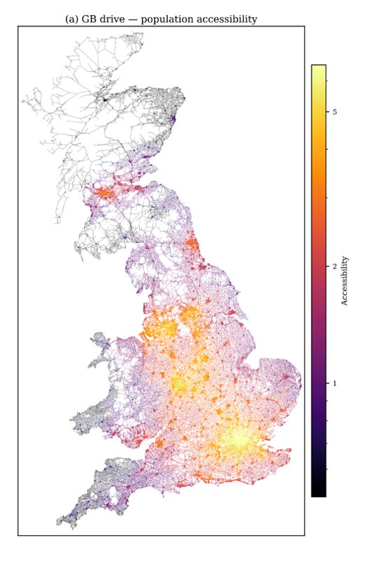 PNASNews's tweet photo. Can complex networks be modeled with less computational work? Researchers developed HierX to efficiently model distance-decay potential fields, using Great Britain’s road network as a test case. In @PNASNexus: https://t.co/RoQgzVe0xk https://t.co/zdsk82Fsaj