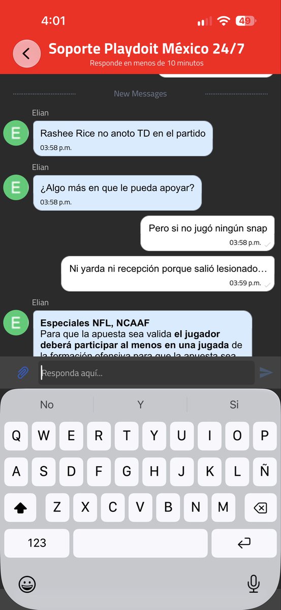 lovesbarg's tweet photo. @playdoitmexico Que pasó papito? Si rice no tuvo ninguna oportunidad y salió lesionado en el primer cuarto sin yds ni recepciones y la das perdedora https://t.co/o6DG7ltz7V