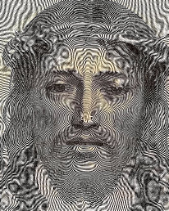 sebastia_me's tweet photo. En 1649, Claude Mellan grabó el rostro de Cristo con una sola línea continua en espiral. Empieza en la punta de la nariz y genera sombras variando solo el grosor del trazo https://t.co/2hwLCkAui7