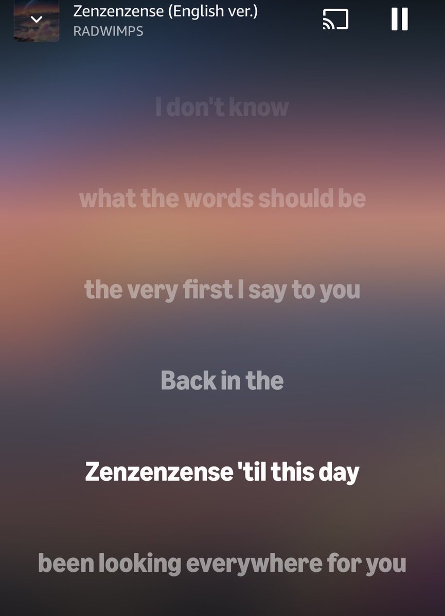 Article709's tweet photo. 通勤時間は英語歌詞を聴くよう努めているが”ZENZENZENSE(前前前世)”で
本日はｾﾞﾝｾﾞﾝｾﾞﾝ英語の勉強にならず https://t.co/OPP1IUsIpE