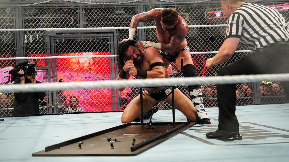 WrestleOps's tweet photo. 2 years ago today, the legendary CM Punk vs. Drew McIntyre Hell in a Cell Match took place. https://t.co/Cf0mGxk63b