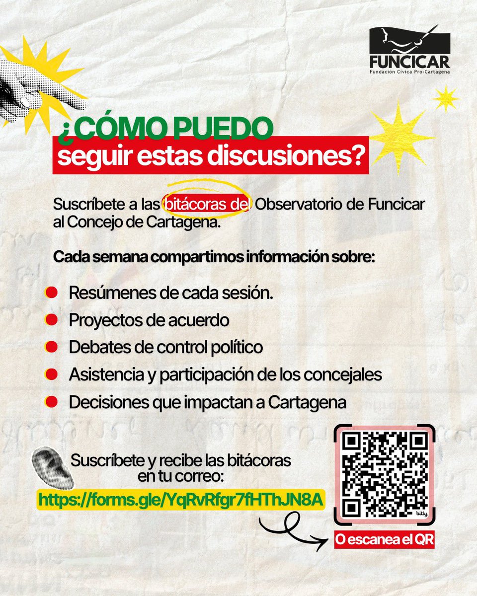 funcicar's tweet photo. ¿Qué se define en el Concejo de Cartagena este fin de año? 🏛️

La @AlcaldiaCTG anunció que radicará más de 10 proyectos de acuerdo para estudio de la corporación. ¿Cuáles son los más destacados? Entérate👀

📬 Suscríbete a las bitácoras y sigue lo que ocurre en cada sesión. https://t.co/xK4p5k5myw