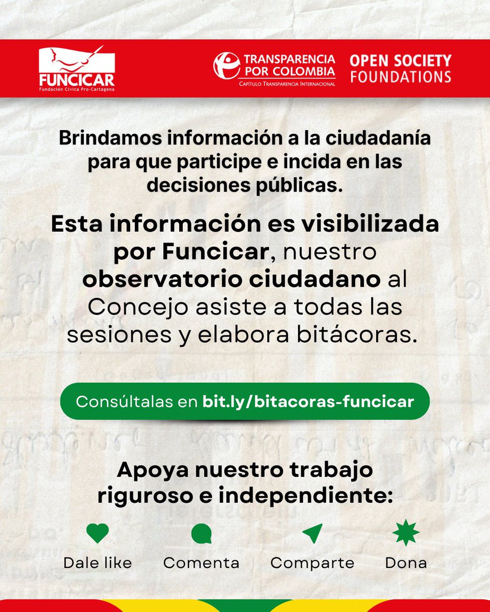 funcicar's tweet photo. ¿Qué se define en el Concejo de Cartagena este fin de año? 🏛️

La @AlcaldiaCTG anunció que radicará más de 10 proyectos de acuerdo para estudio de la corporación. ¿Cuáles son los más destacados? Entérate👀

📬 Suscríbete a las bitácoras y sigue lo que ocurre en cada sesión. https://t.co/xK4p5k5myw
