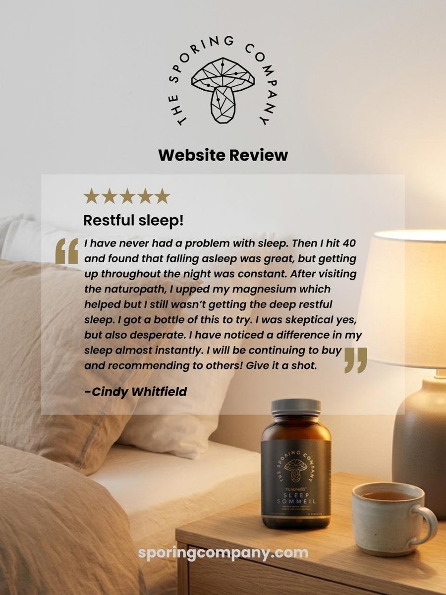 SporingCompany's tweet photo. After 40, staying asleep became a nightly struggle. She tried more magnesium, but still wasnβt getting the deep, restful sleep she wanted.
Then she tried MycoVeda Sleep. ππΏ
Ready to give it a shot?
π https://t.co/g4MY3MDXXL β FREE SHIPPING π¨π¦π¦
#BetterSleep #CanadianMade https://t.co/G6v3UeeKa3