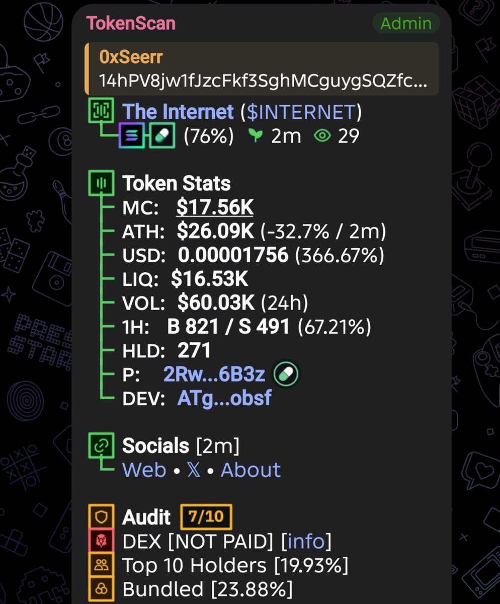 0xSeerr's tweet photo. Entry $INTERNET

CA> 14hPV8jw1fJzcFkf3SghMCguygSQZfctr47KqxPdpump https://t.co/YfuHwTfLwv
