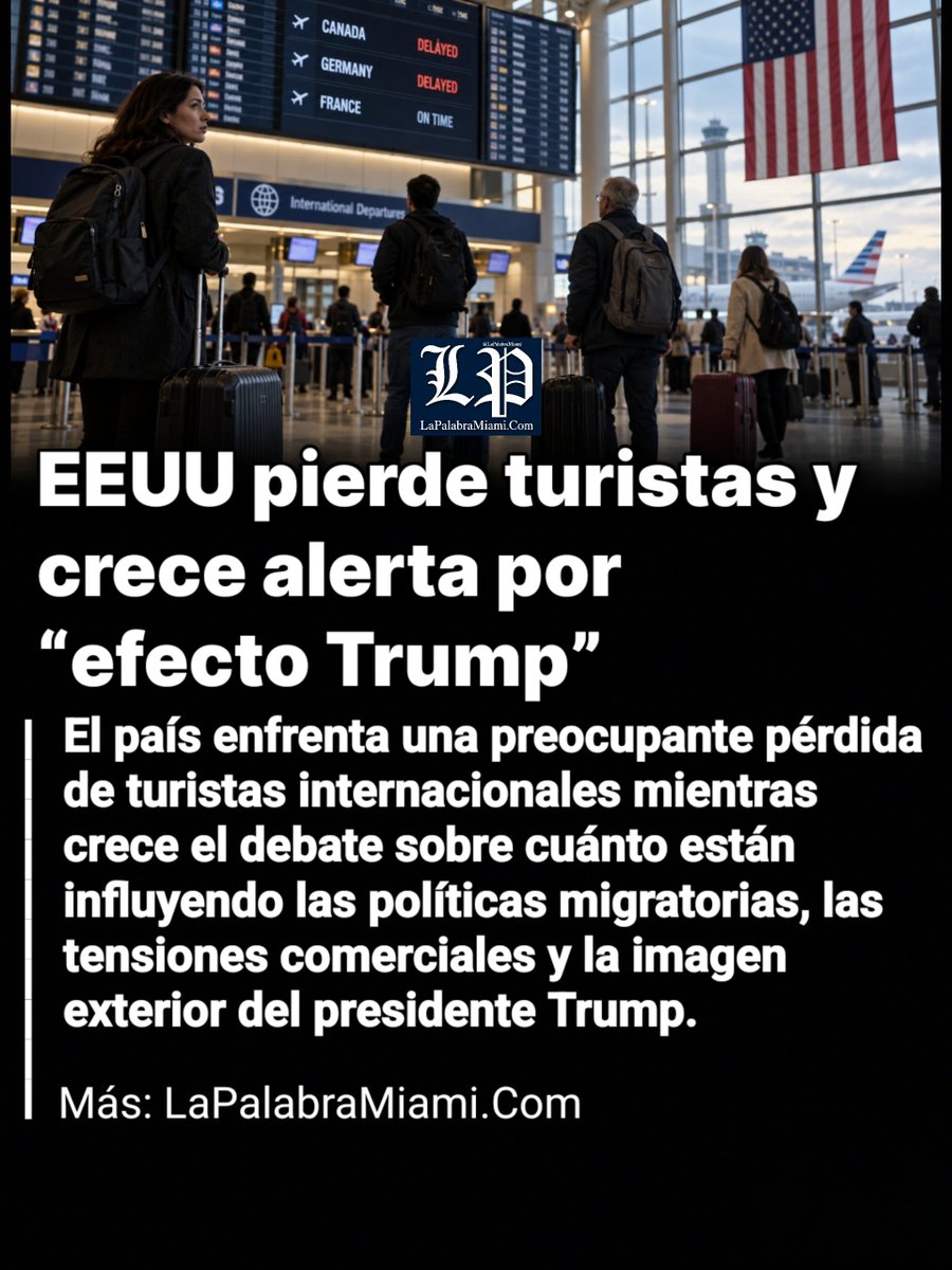 LaPalabraMiami's tweet photo. #EEUU pierde turistas y crece alerta por “efecto Trump”

La caída de visitantes de Canadá, Alemania y Francia mantiene en alerta a la industria turística estadounidense. Ni siquiera el Mundial logró revertir por completo la debilidad del turismo extranjero y Florida figura entre los estados con mayor exposición.
Más: https://t.co/pAMxrXVl8t 

#turismo #comercio #turistas