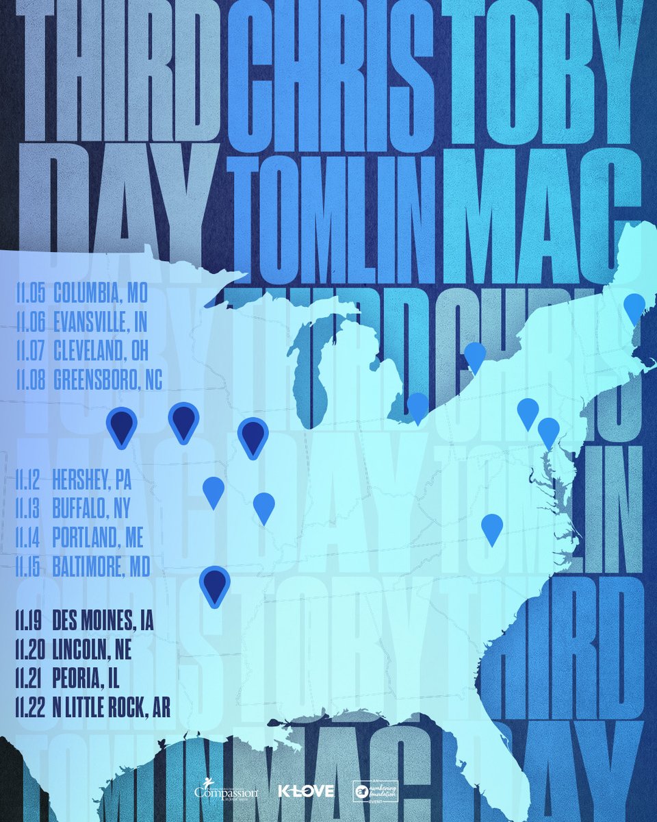thirdday's tweet photo. We’re officially one month out from hitting the road with our brothers @tobymac and @christomlin! It’s gonna be a great time, make sure to get your tickets now and we’ll see you soon! https://t.co/jOQrFRTkgj https://t.co/Ux88ZZMsbQ