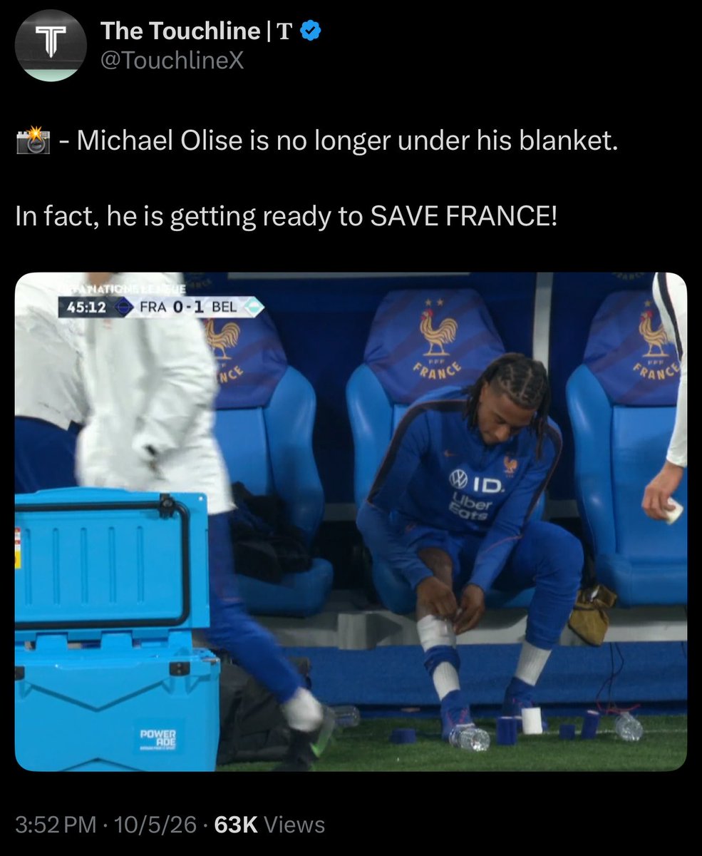 uzuiversal's tweet photo. “Michael Olise is no longer under his blanket” why is this frying meeeee&amp;:&amp;:&amp;😭 https://t.co/AtCco6fPQ6