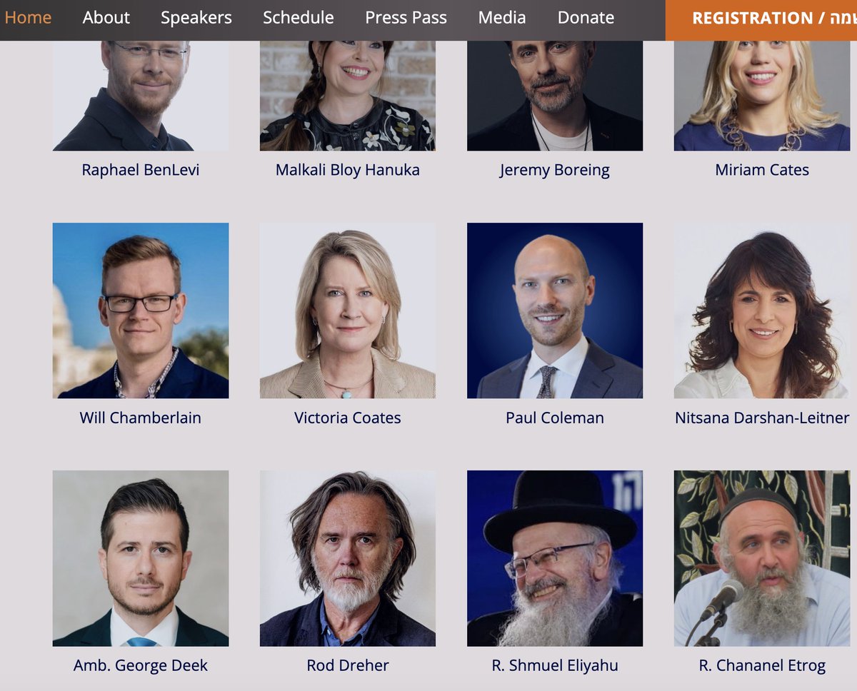 MaxBlumenthal's tweet photo. Yoram Hazony's NatCon, which once promoted JD Vance, is hosting a confab in Jerusalem bringing together the most rabidly genocidal Israeli officials with astroturfed MAGA hacks

That's Rod Dreher next to Rabbi Shmuel Eliyahu, who approved rape by Israeli soldiers and declared that the IDF “must kill 100,000, even a million” people in Gaza