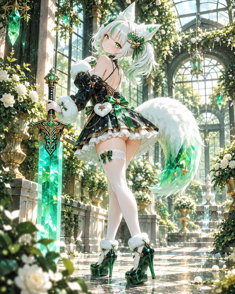 Coharrie_AI's tweet photo. あざといモフモフ
「おはようございます💚
本日の装備：大剣、もふもふ、エメラルド、そして最強の笑顔🦊⚔️
……ねぇ、どれが一番好き？♡」 https://t.co/kjsASY5JQ7