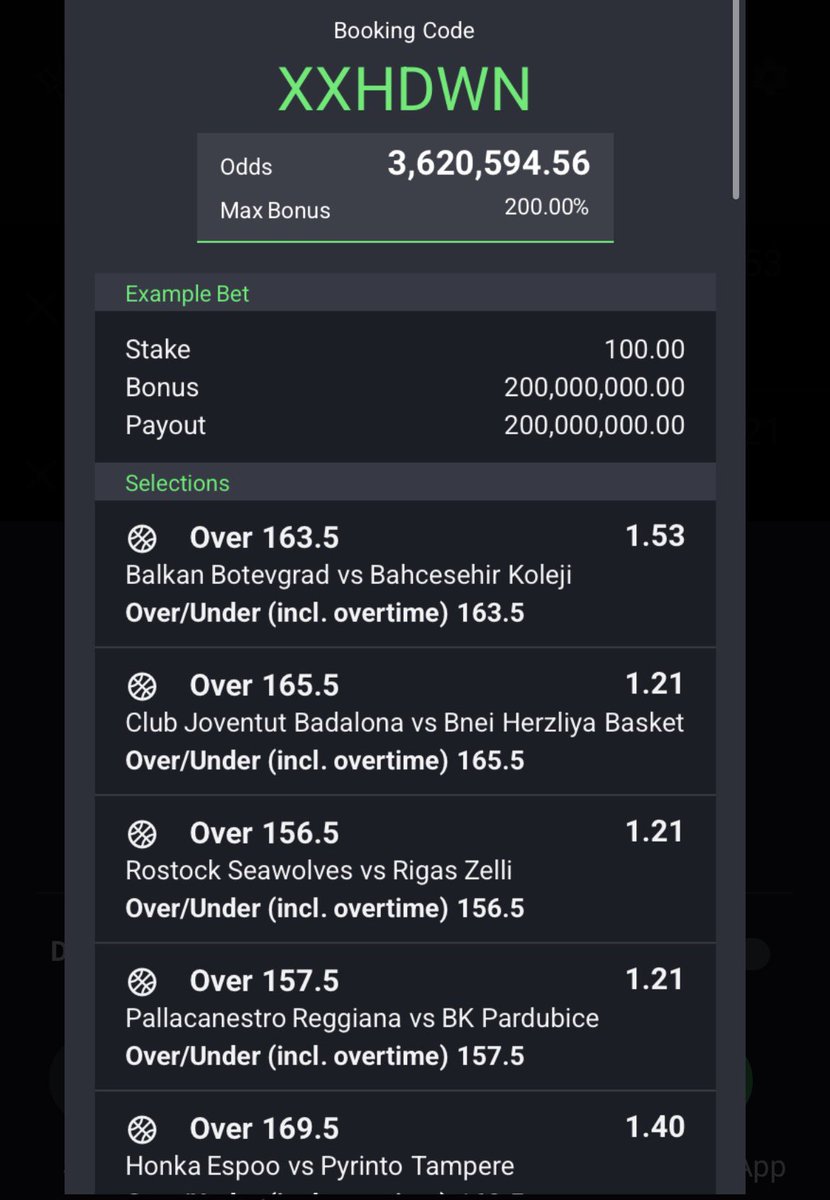Bettips123's tweet photo. XXHDWN

BASKETBALL 🏀 OVER FT 

EDIT | FLEX ✍🏼to your taste 🔥
#sportybet #basketball #boom #code https://t.co/VJcBI5Wbw2